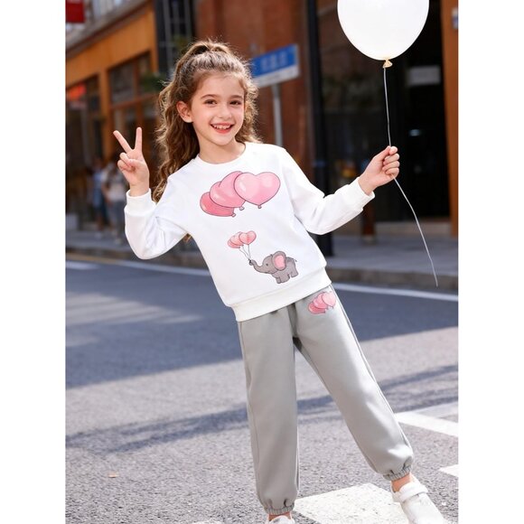 Girls Clothes Sweatshirt Casual Outfit for Girl Leggings 2 Piece Fall Pants Set - Picture 2 of 5